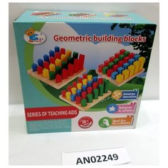 Деревянная игрушка "Конструктор геометрический. Цветные столбик" Рыжий кот