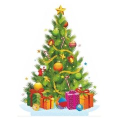 Набор фигурок на подставках "Новогодние украшения. Ёлка новогодняя. Оленёнок. Снегурочка", 3 фигурки Учитель