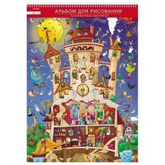 Альбом для рисования на спирали "Замок колдовства", с раскраской, А3, 32 листа Hatber