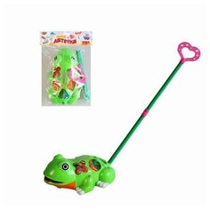 Каталка-сортер на палочке "Лягушка" Yako