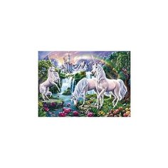 Холст с красками "Палитра. Рисование по номерам. Три белых единорога", 40х50 см Рыжий кот