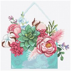 Кристальная мозаика (алмазная вышивка) Фрея "Цветы в конверте", 30x30 см, арт. ALVK-91
