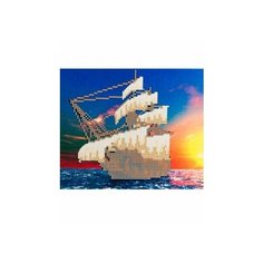 Алмазная мозаика "Myart. Корабль в океане", 21х25 см (с частичным заполнением, на картоне) Рыжий кот
