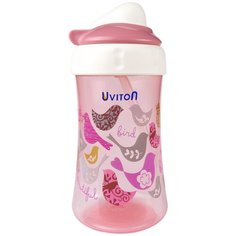 Поильник с трубочкой и крышечкой, 360 мл (цвет: розовый) Uviton