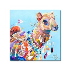 Алмазная мозаика "Забавная лама", 20х20 см (с полным заполнением, с подрамником) Рыжий кот