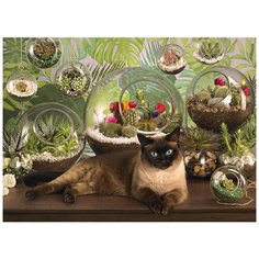 Пазл Cobble Hill 1000 деталей: Кот в террариуме цветов