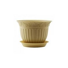 Горшок "Виноград" с поддоном, 1,6 литра (кремовый) Техпласт