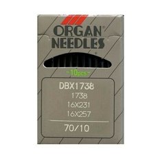 Набор игл для промышленных швейных машин DB * 1/ 70 J (SES), 10 штук Organ