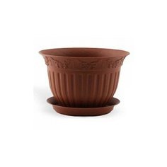 Горшок "Виноград" с поддоном, 1,6 литра (терракотовый) Техпласт