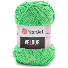 Пряжа Yarn art "Velour", цвет: 861 светло-зеленый, 170 м, 100 грамм (5 мотков)