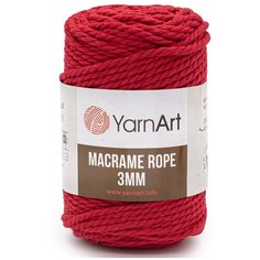 Пряжа YarnArt "Macrame Rope 3 мм", цвет: 773 красный, 63 м, 250 грамм, 4 мотка