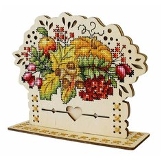 Набор для вышивания на деревянной основе "Осенний букет", 13x16 см (арт. О-019) М.П.Студия