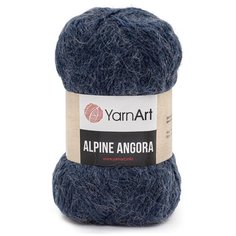 Пряжа YarnArt "Alpine Angora", 150 м, 3 мотка по 150 г, цвет: 338 темный джинс