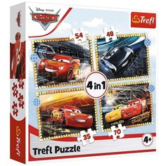 Пазл Trefl 35х48х54х70 деталей: Готов к гонке. Тачки