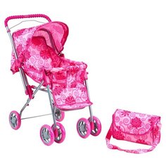 Прогулочная коляска Buggy Boom Mixy (8027) с сумкой розовый/цветы