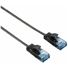 Патч- корд Hama Slim- Flexible UTP 4 пары cat6 0.75 м, черный, RJ-45 (m)- RJ-45 (m)