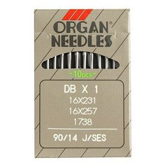 Набор игл для промышленных швейных машин DB * 1/ 90 J (SES), 10 штук Organ