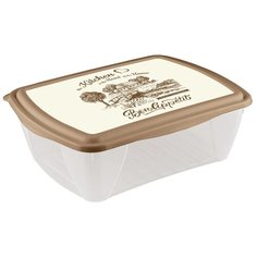 Phibo Контейнер Рондо, 17.5x22.4 см, бежевый/прозрачный