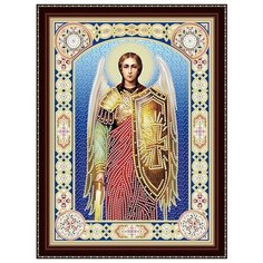 Алмазная мозаика с подрамником "Икона Архангела Михаила №2", блестящая, 30x40 см Рыжий кот