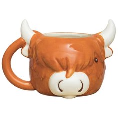 Кружка Эврика Бычок Фердинанд символ года 2021, 450 мл, белый/коричневый