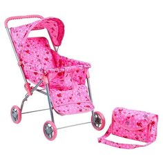 Прогулочная коляска Buggy Boom Mixy (8026) с сумкой розовый/сердечки