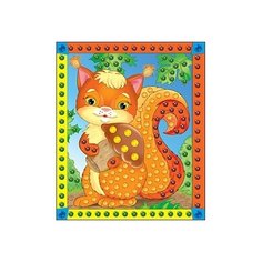 Мозаика из пайеток "Белочка", А4 Рыжий кот