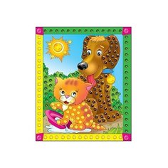 Мозаика из пайеток "Котенок и собачка", А4