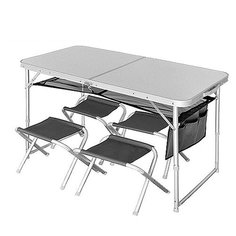 Стол складной Norfin "Runn", алюминиевый, 120x60 см, и 4 стула
