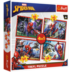 Набор пазлов 4в1 35х48х54х70 деталей "Человек- паук Trefl