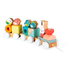Каталка-игрушка Janod Pure Train (J05157) бежевый/белый