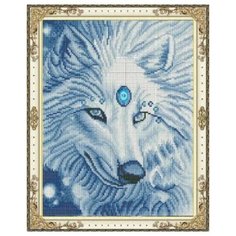 Алмазная мозаика "Белый волк", камни разных форм, 40х50 см (с подрамником, с полным заполнением) Рыжий кот