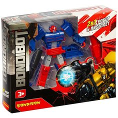 Трансформер 2в1 BONDIBOT робот и пистолет с проектором, Bondibon, цвет синий (ВВ4962)