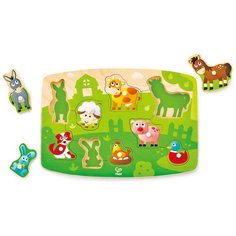 Рамка-вкладыш Hape Ферма (E1408), 9 дет.