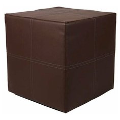 Пуф Эдисон, коричневый, 40х40х42 см, экокожа, Delicatex