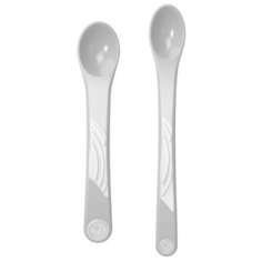 Ложки для кормления Twistshake "Feeding Spoon", цвет: пастельный серый (Pastel Grey), 2 штуки