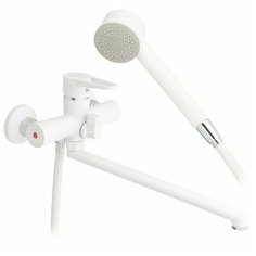 G-Lauf NUD7-A045YW, Смеситель для ванной шаровый (белый матовый, керамический картридж диаметр 35 мм, поворотный излив 320 мм)