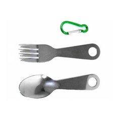 Набор столовых приборов "следопыт", на карабине (ложка, вилка)