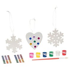Набор для творчества "Ёлочные украшения со стразами" (сердце, 2 снежинки) Bondibon