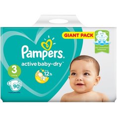 Pampers подгузники Active Baby-Dry 3 (6-10 кг), 90 шт.