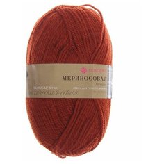 Пряжа Пехорка "Мериносовая", 200 метров, 10 мотков по 100 грамм, цвет: 344 красная глина