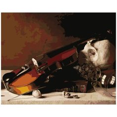 Картина по номерам Артвентура «Скрипка и бокал» (Холст на подрамнике, 40х50 см)