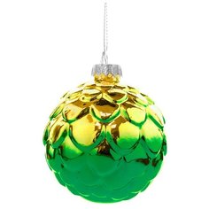 Елочный шар Magic Time Шишка 81939, золото-зеленый, 8 см