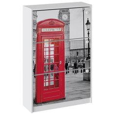 Тумба для обуви Тип 1 исп.3 (Белый/Белый с рисунком London) Triya