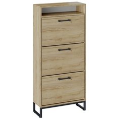 Лофт Тумба для обуви тип 1 (Черный/Дуб крафт золотой) Triya