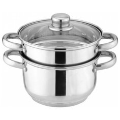 Agness 933-506, Кастрюля-пароварка 4,5 л, с индукционным дном ( 3 предмета, диаметр: 22 см)