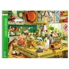 Альбом для рисования на спирали "Котики бывают разными", А3, 32 листа Hatber