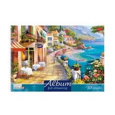 Альбом для рисования на спирали "Кафе на набережной", 32 листа Hatber