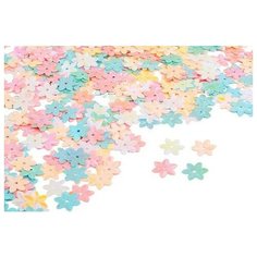 Пайетки россыпью "Цветы", цвет: ассорти, 15 мм, 50 грамм Ideal