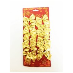 Украшение елочное "Бант. Мерцание золота" (12 штук) Феникс Present