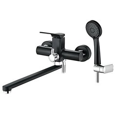 Смеситель для ванны с длинным изливом 350мм черный 2275в Ledeme